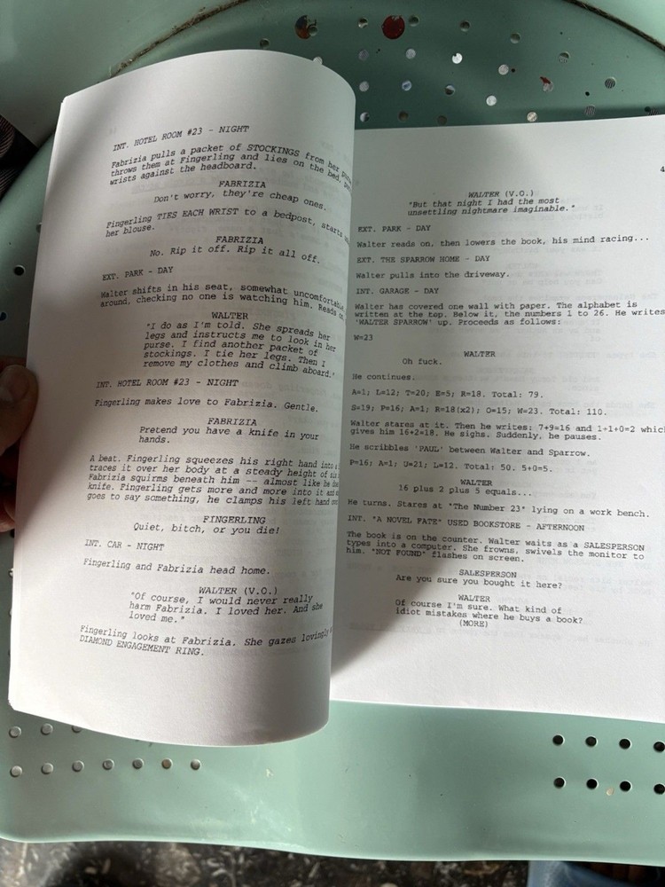 The Number 23 Original Screenplay Script Fernley Phillips 2002 Film Draft