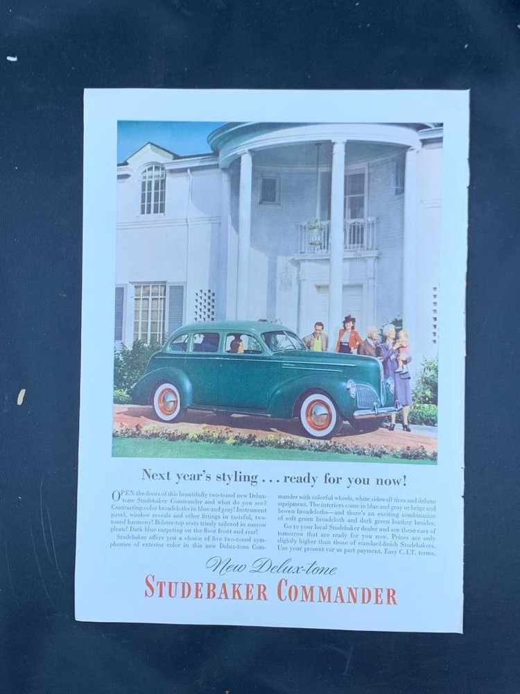 Magazine Ad - 1940 - Studebaker Commander Deluxe-Tone