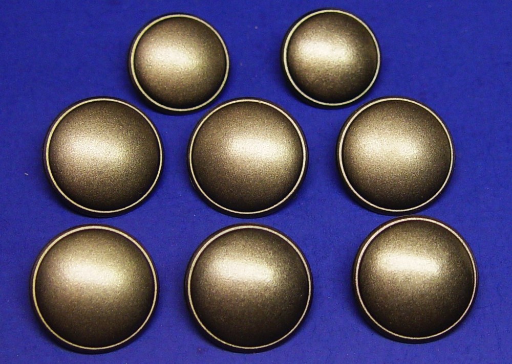 KASPER replacement button 8 plastic dark silver metallic effect Good Used Cond.