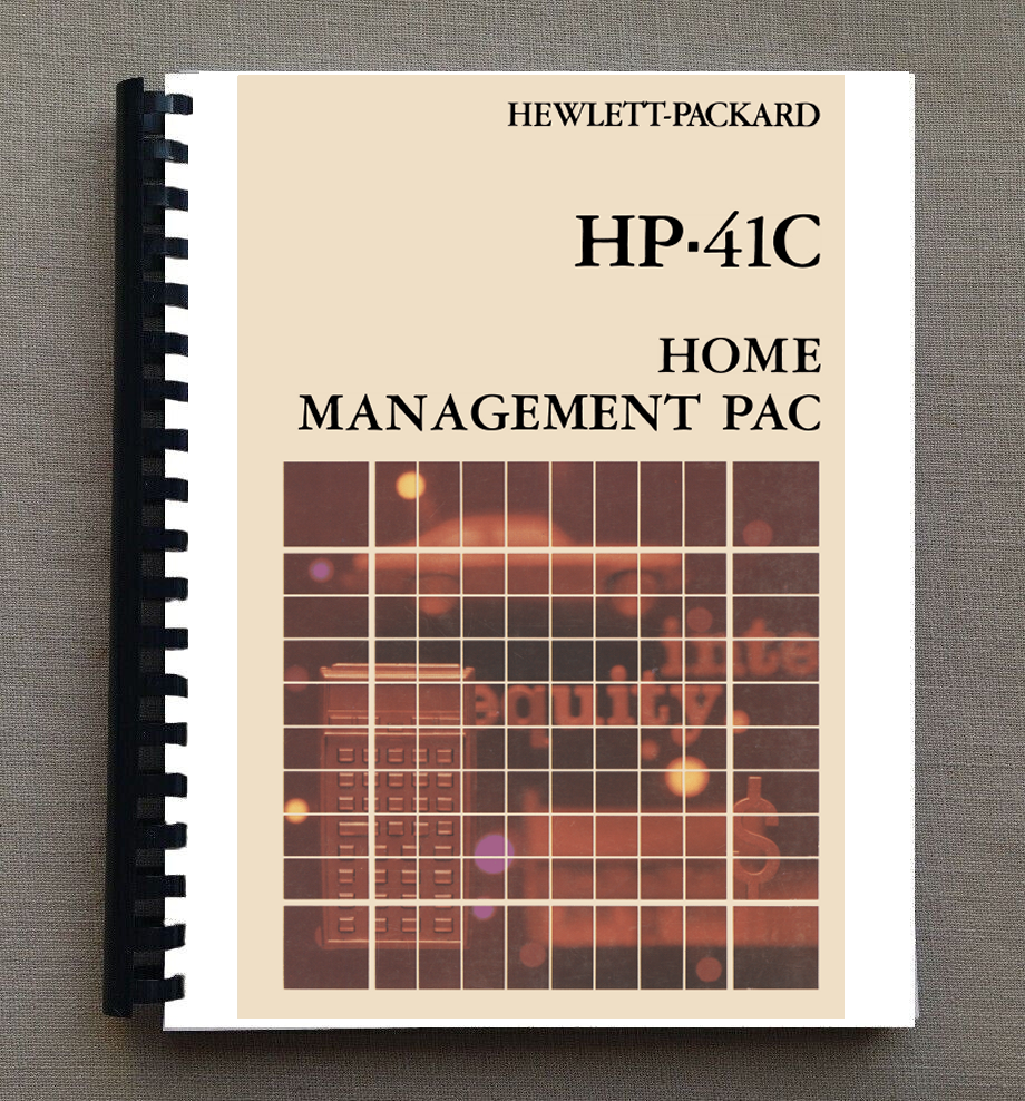 Home Management module for Hewlett Packard HP 41CV calculator with manual