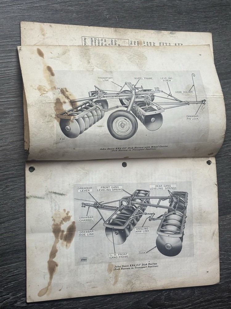 Operators Manual John Deere KBA Disk Harrow