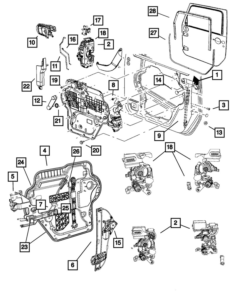 Genuine Mopar Inside Lock To Latch Cable Left 68089337AA