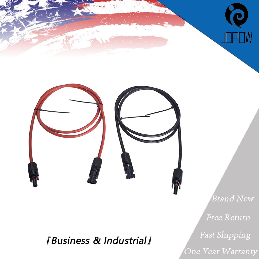 1 Pair Black + Red 5ft 12 AWG Solar Panel Extension Cable Wire Connector New