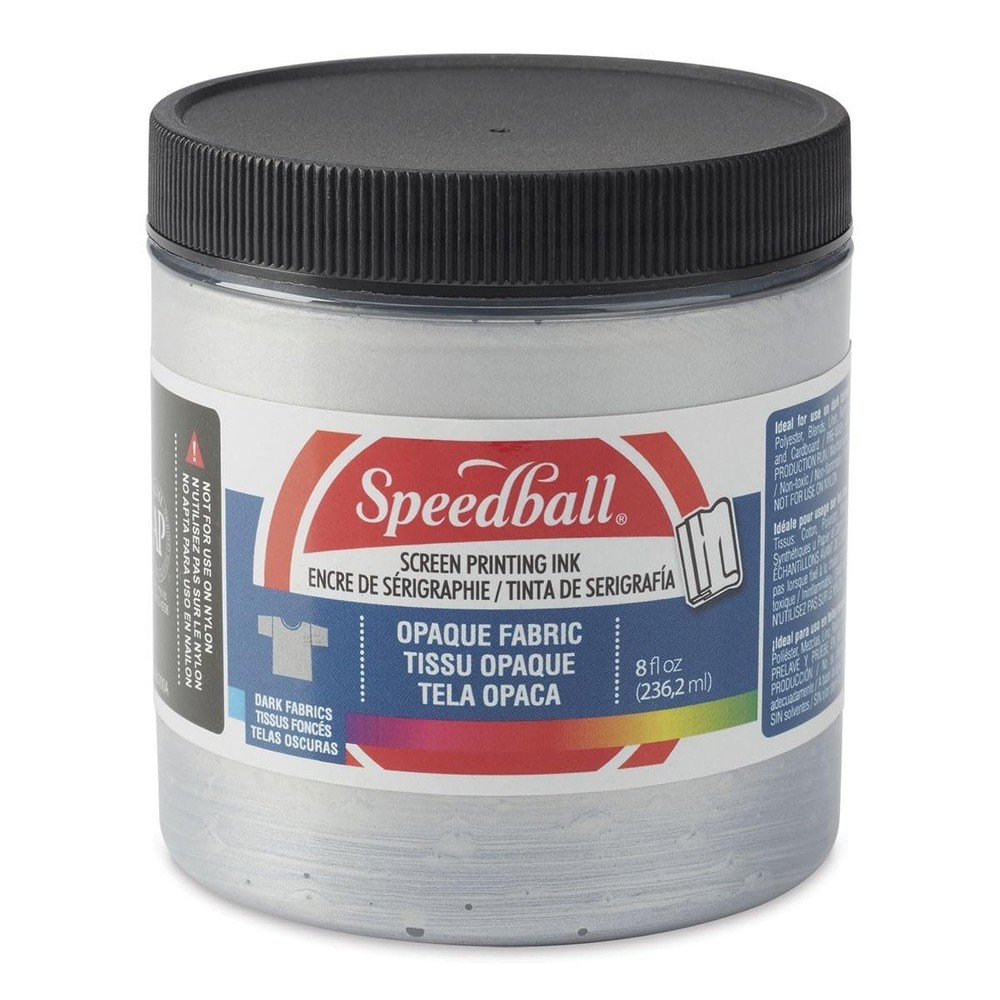 004807 Opaque Fabric Screen Printing Ink, 8 fl. oz., Silver