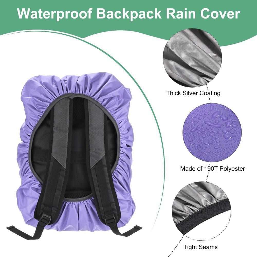 65L-75L Backpack Rain Cover with A Vertical Reflective Strap [Purple]