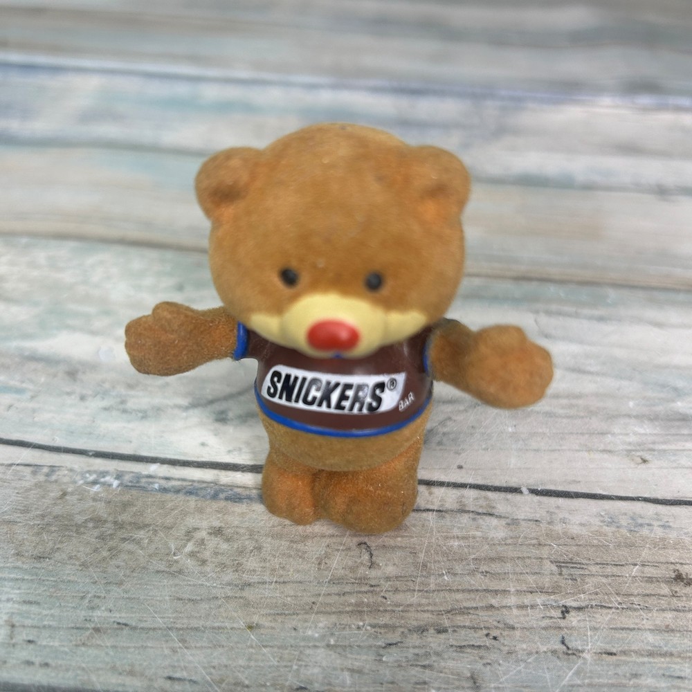 Snickers Bear Figure Vintage 1987 Mars Candy Flocked