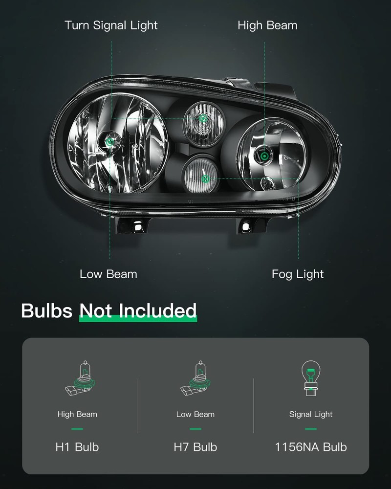 Headlight Assembly Replacement Fit 1999-2002 For Cabrio1999-2006