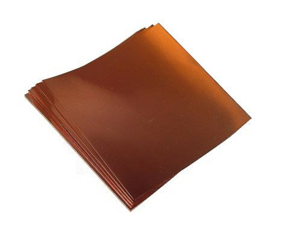COPPER thin foil sheets 1.4 mil (.0014)  12" X 12" (5)