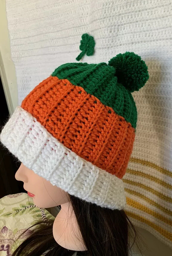Handmade St. Patrick day beanie crochet