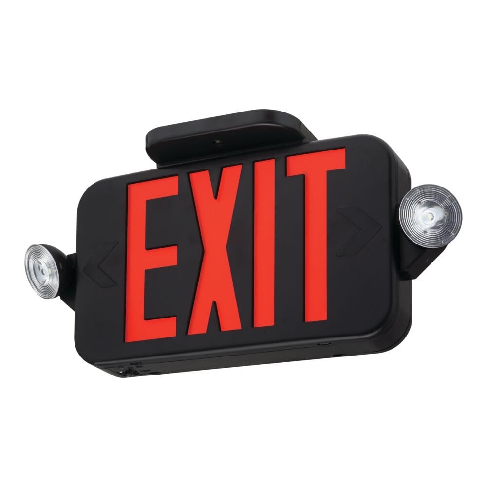 Lithonia Lighting ECRG Basics LED Exit Sign/Emergency Light Combo, Red/Green