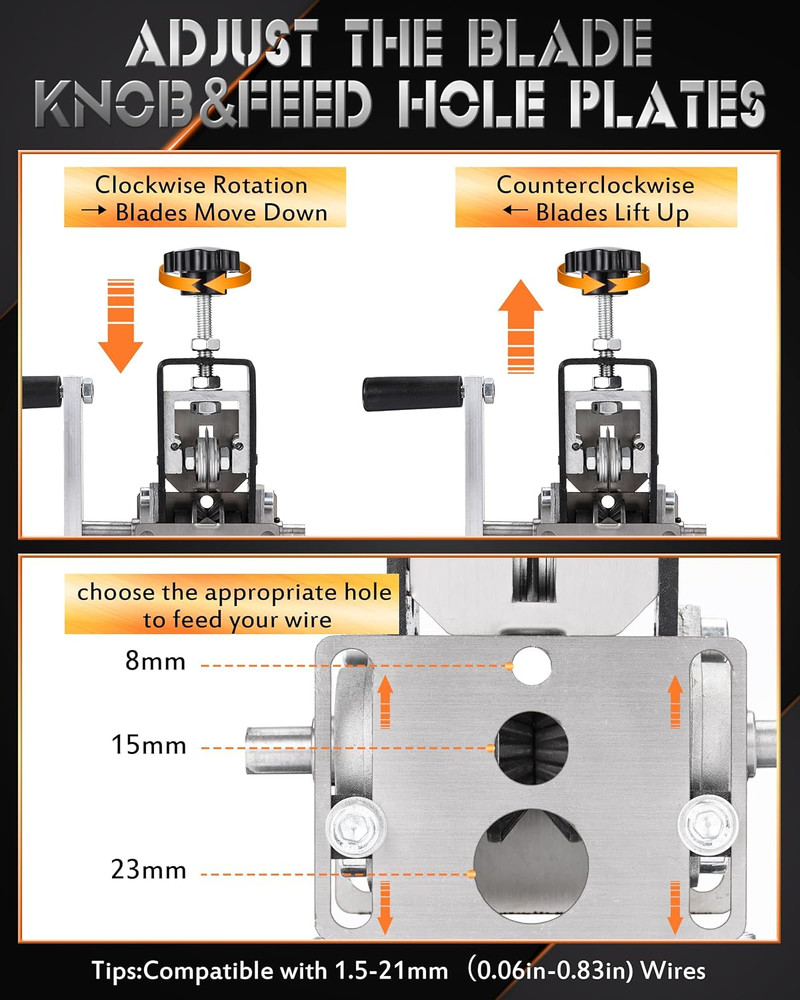 Manual Wire Stripping Machine, 2-in-1 Hand Crank & Drill Powered Tool