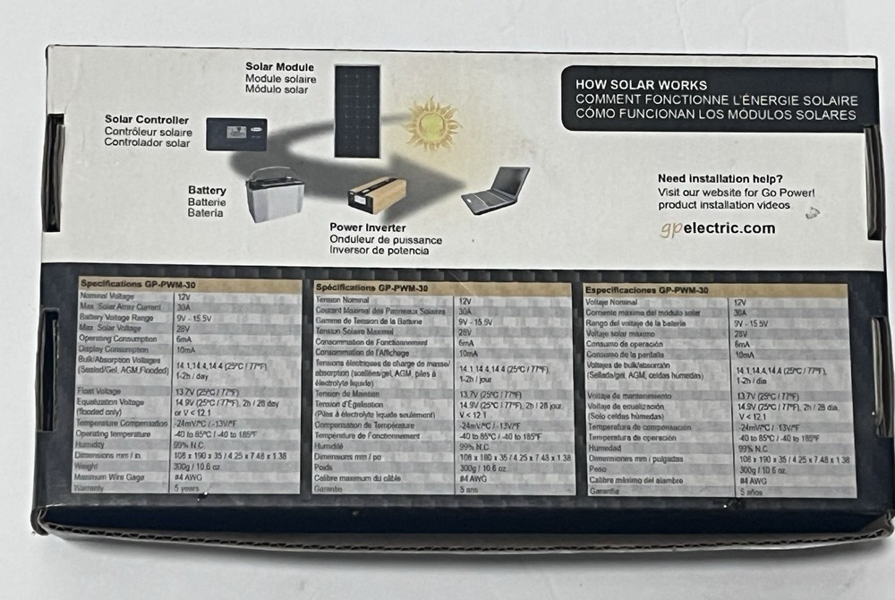 Go Power GP-PWM-30 Solar Regulator