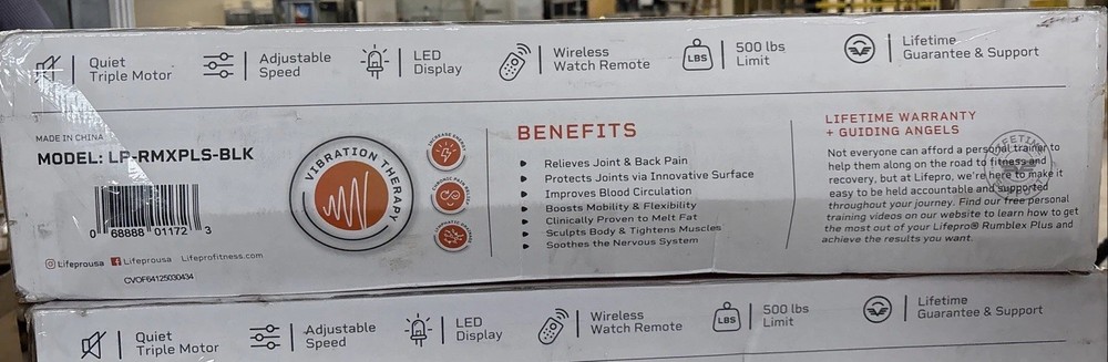 LifePro RUMBLEX PLUS Vibration Plate Exercise Machine - Model # LP-RMXPLS-BLK