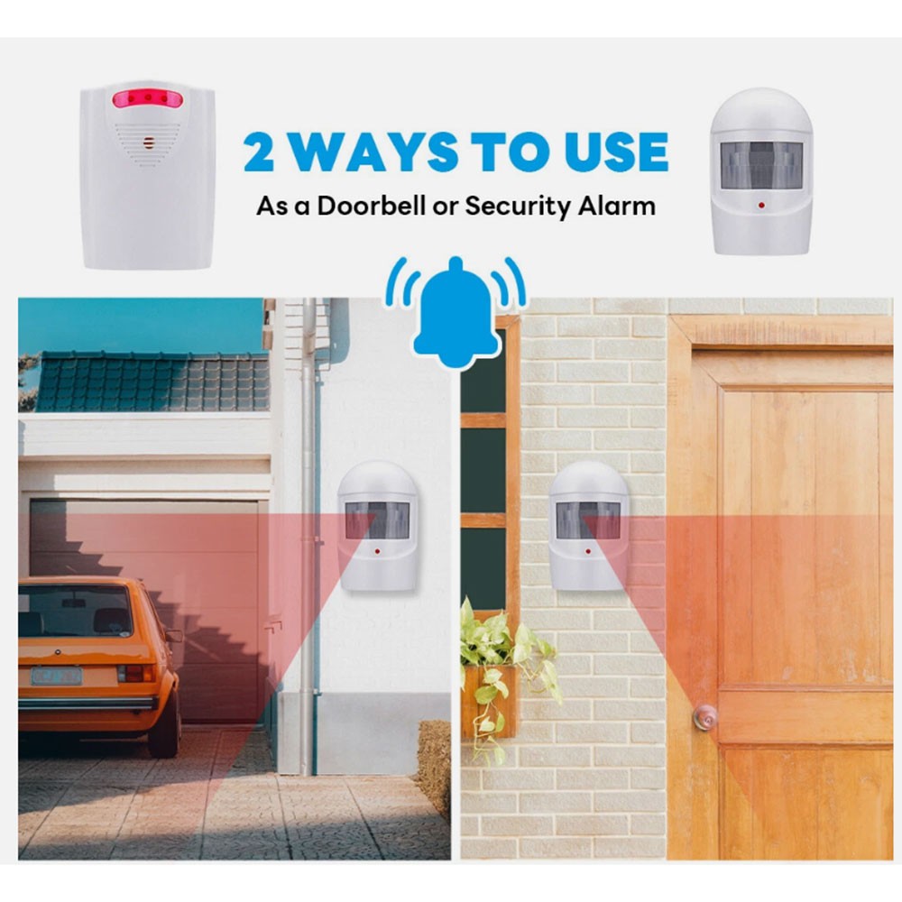 Wireless Driveway Alarm Infrared Motion Sensor Home Garage Alert Security System