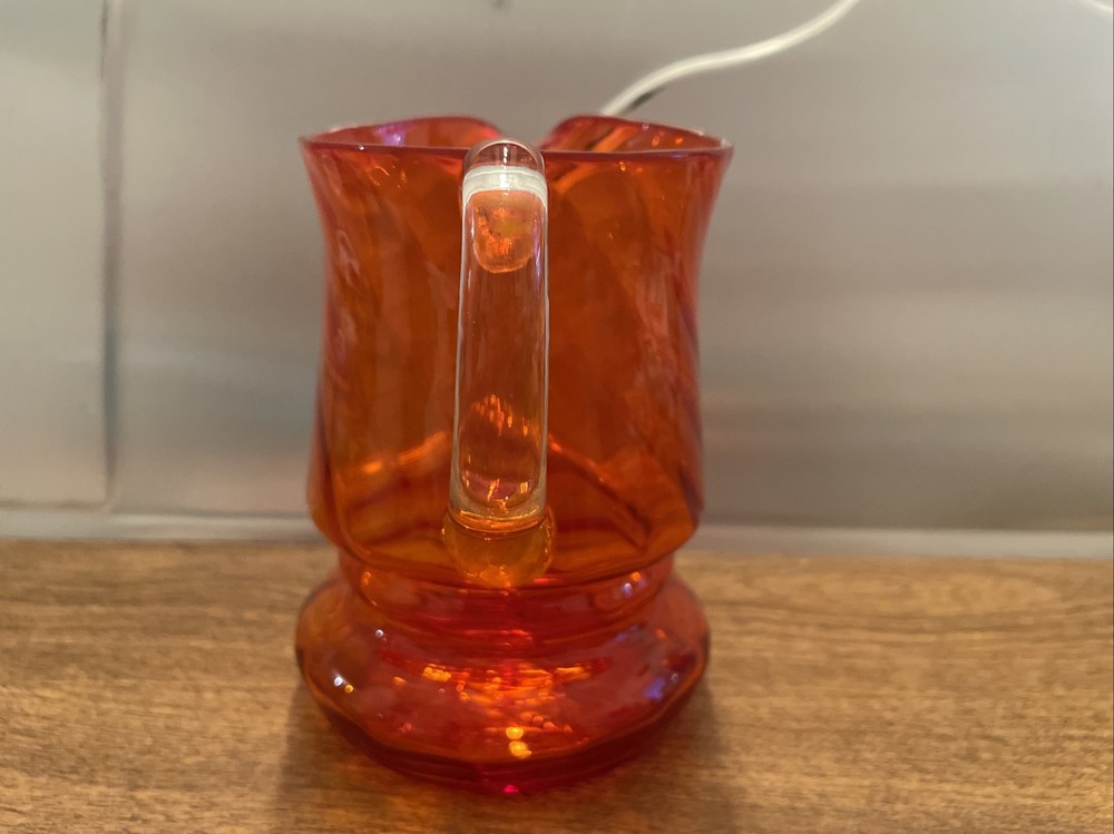 Vintage Orangle Glass Pitcher