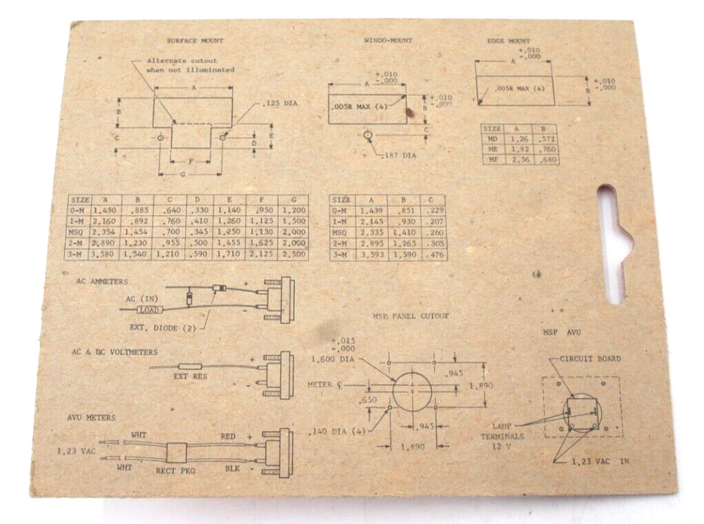 Modutec Panel Meter 2092 MSQ AVV 150 New OLD STOCK