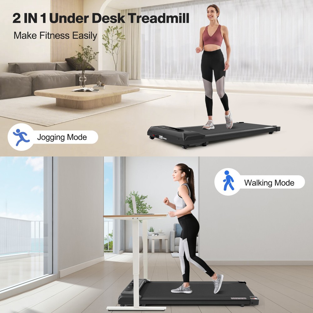 Walking Pad Treadmill Electric Under Desk Flat Treadmill Quiet w/ Remote Control