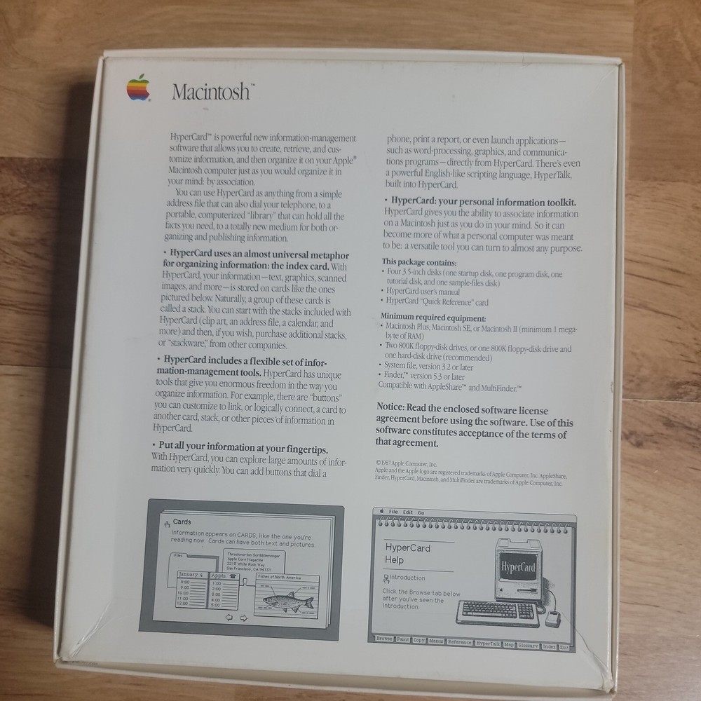 Vintage 1987 Apple Computer Macintosh HyperCard Stacks Ideas Help Floppy Disks