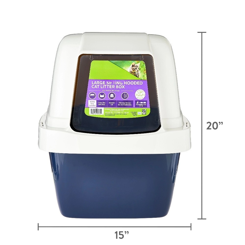Large Sifting Hooded Enclosed Cat Litter Box