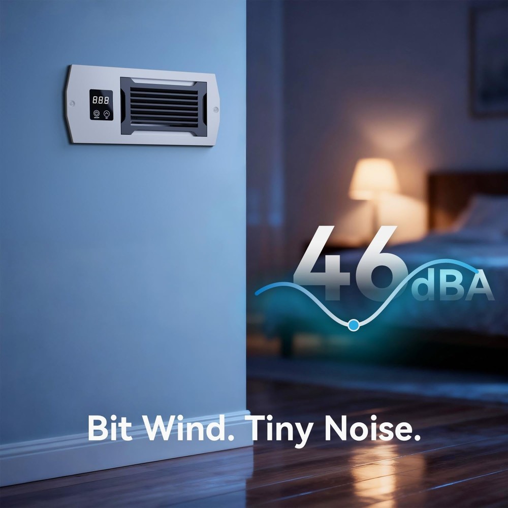 Ultra Quiet through Wall Ventilation Fan with Remote Temperature Control, White
