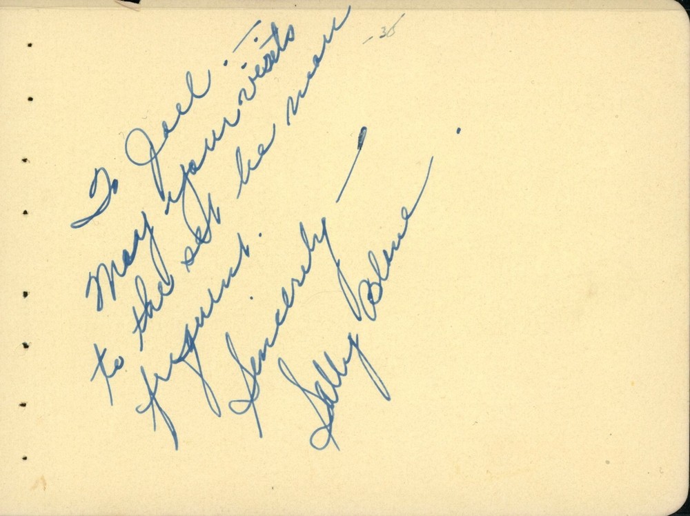 Vintage Sally Blane Autograph
