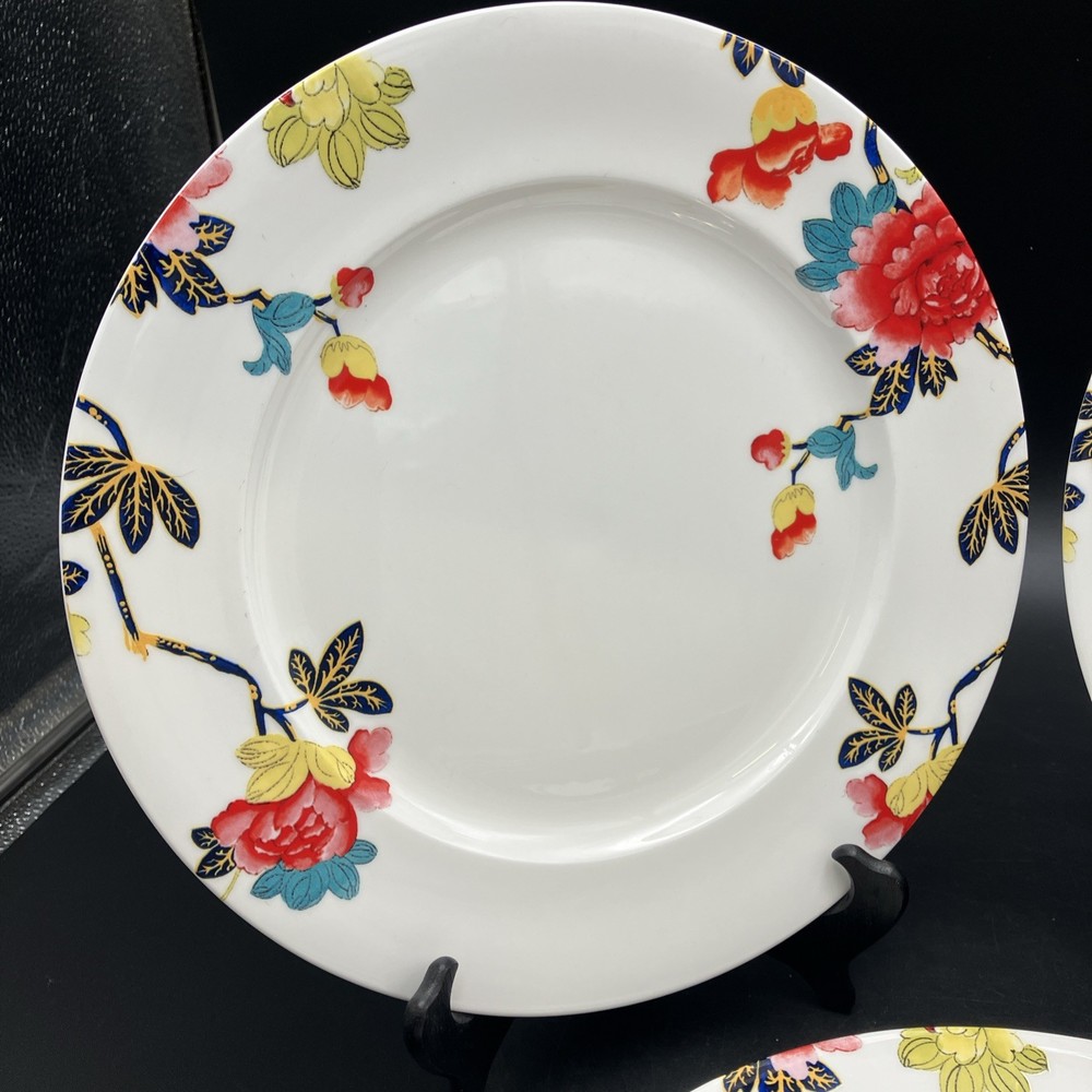 THREE SPODE DINNER PLATES ISABELLA MULTICOLOR FLORAL 11”