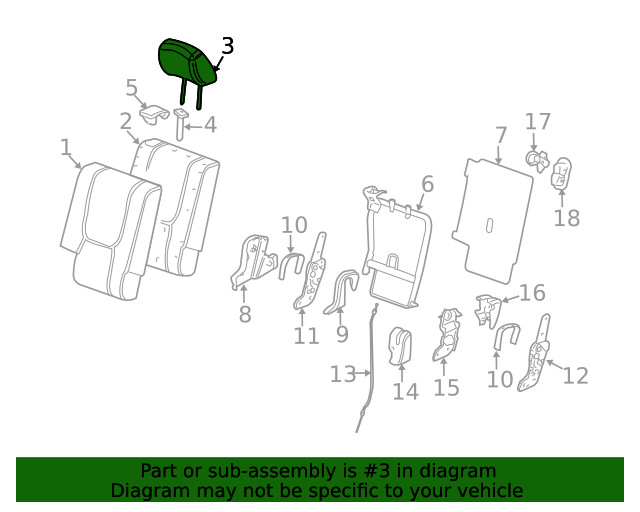Genuine GM Headrest 19178814