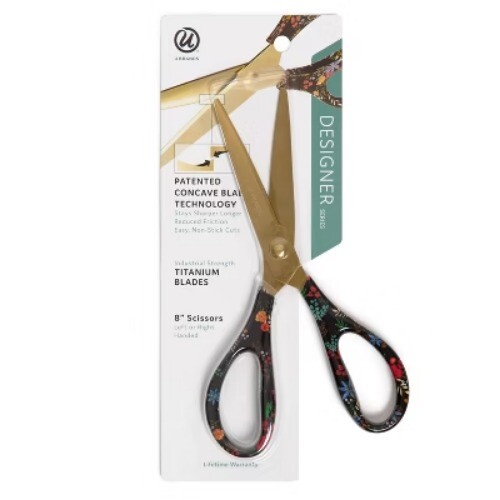 U Brands Designer Series Scissors 8" Midnight Blossom