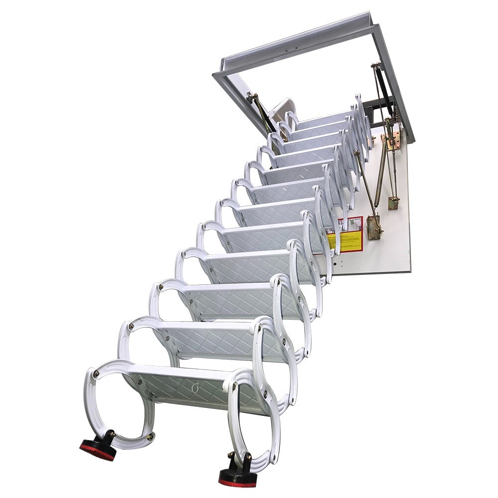 Ceiling Folding Stairs 9.84ft Pull Down Telescoping Attic Stairs 70*90cm