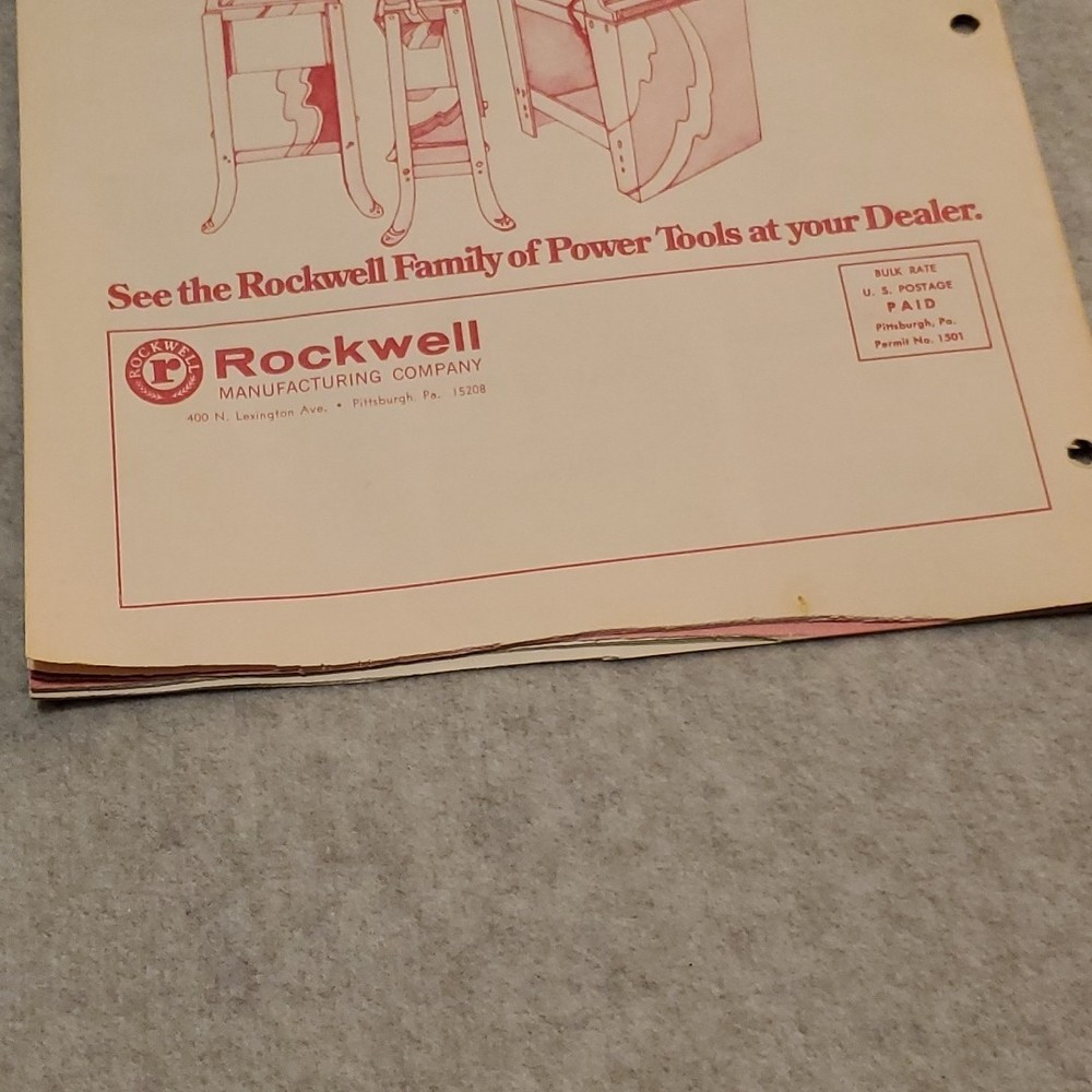 Rockwell Tools woodworking patterns MCM 1970 cutting board end table