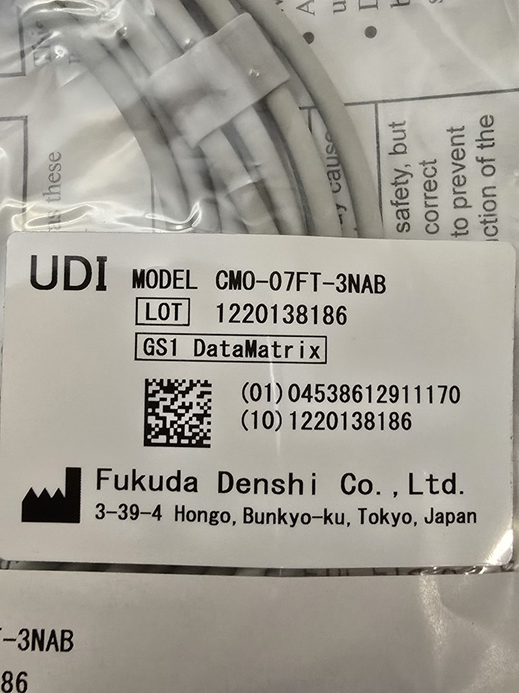 Fukuda Denshi CMO-07FT-3NAB ECG cable
