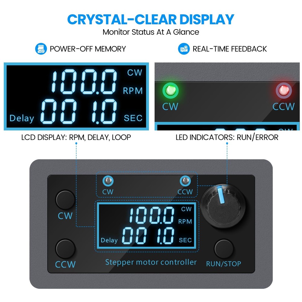 Stepper Motor Controller Driver Board Forward/Reverse Pulse Speed Control Mod...