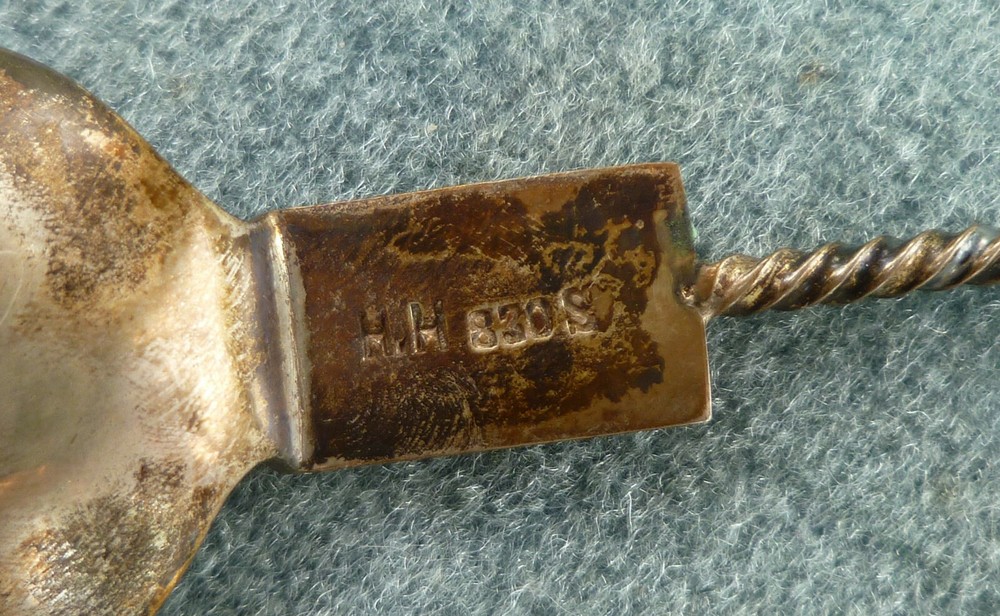 Norwegian Silver Birch Leaf Spoon HH 830S Twist Handle Norway
