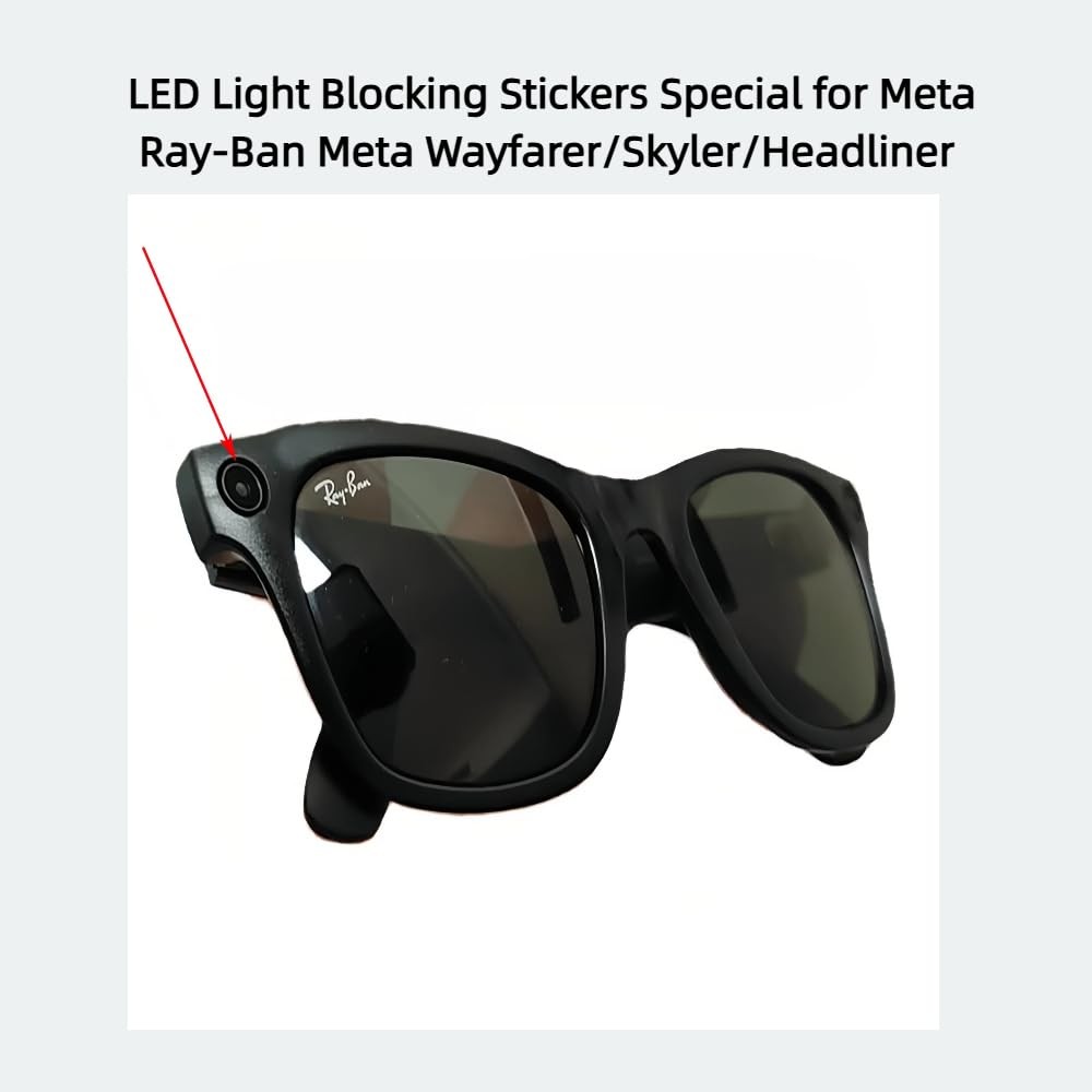 100pcs LED Light Blocking Stickers for Ray-Ban Meta Average, Black