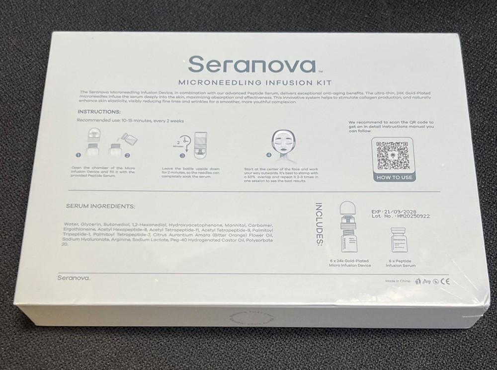 Seranova Microneedling Infusion Kit Anti-Aging Solution, 3 Month Supply
