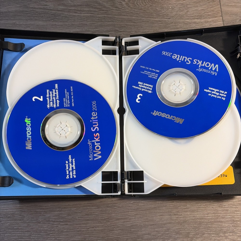 Microsoft Works Suite 2006 (CD ROM, 2005) SIX Discs