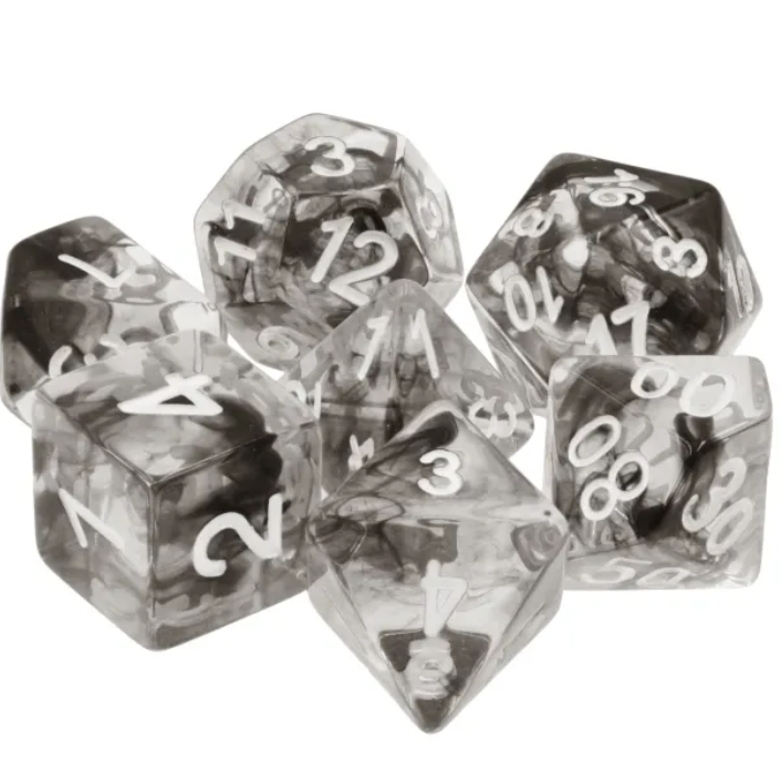 Nebulous Black Dice Set | Poly RPG DnD Dungeons Dragons AD&D Pathfinder d20