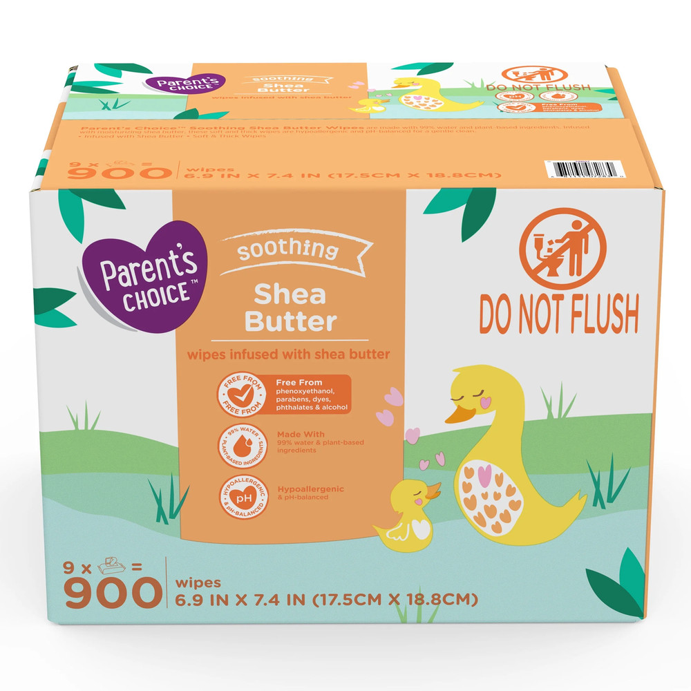 Shea Butter Baby Wipes, 900 Count
