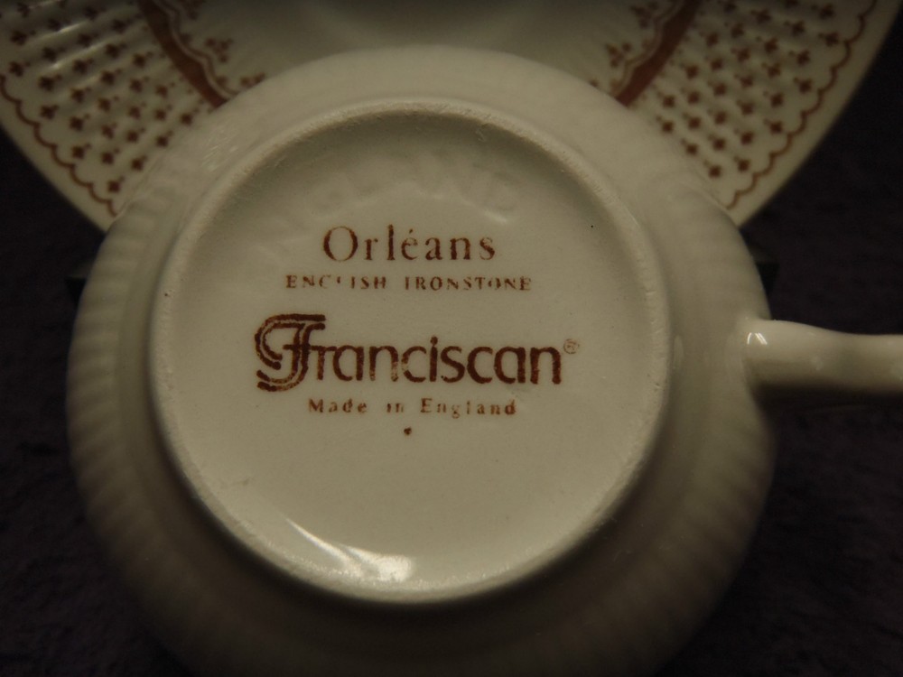 Franciscan Ironstone Orleans Pattern Ironstone Cup and Saucer England