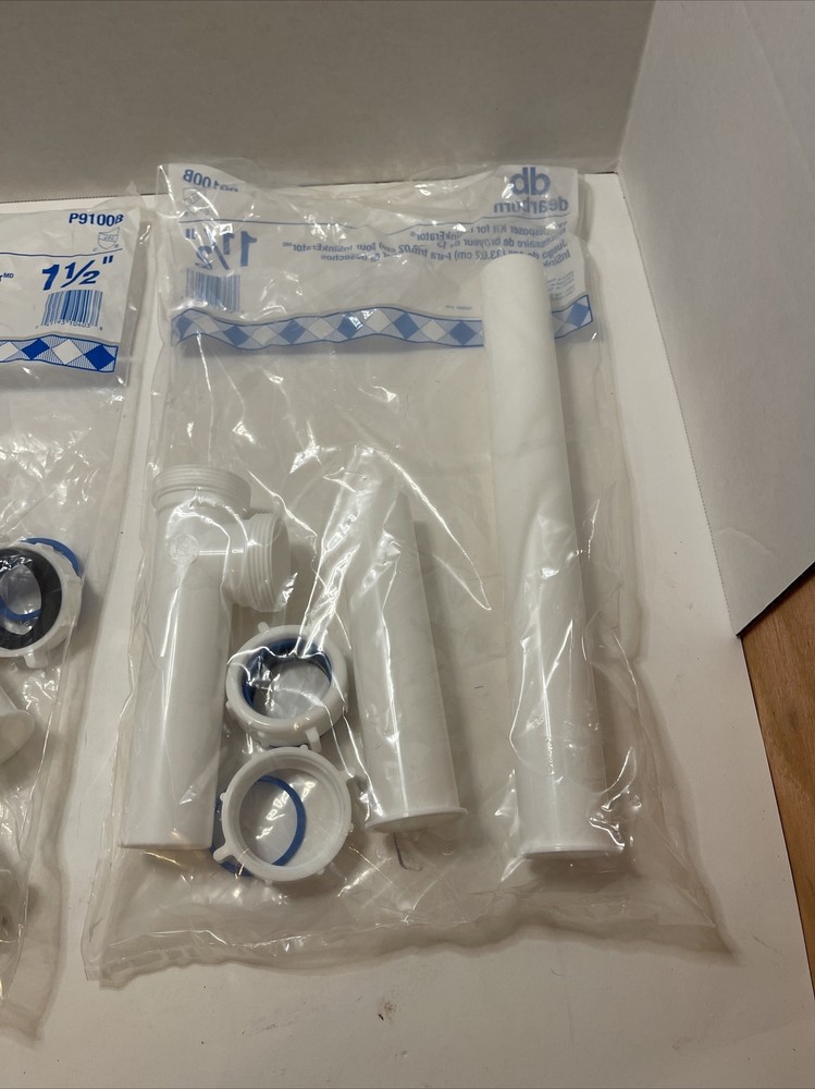 Dearborn P9100B 1-1/2" Plastic Disposer Disposal Kit White Sealed 2 Pkg