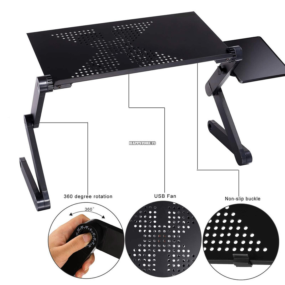 360° Adjustable Laptop Table Stand Lap Sofa Bed Tray Foldable PC Notebook Desk