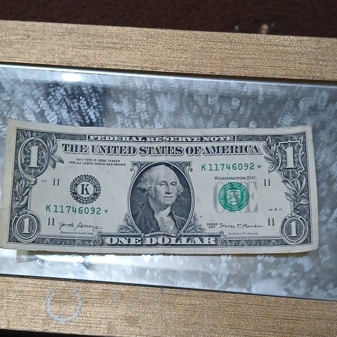 $1 Federal Reserve Note Error K11746092 Washington D.C. Missing Portion