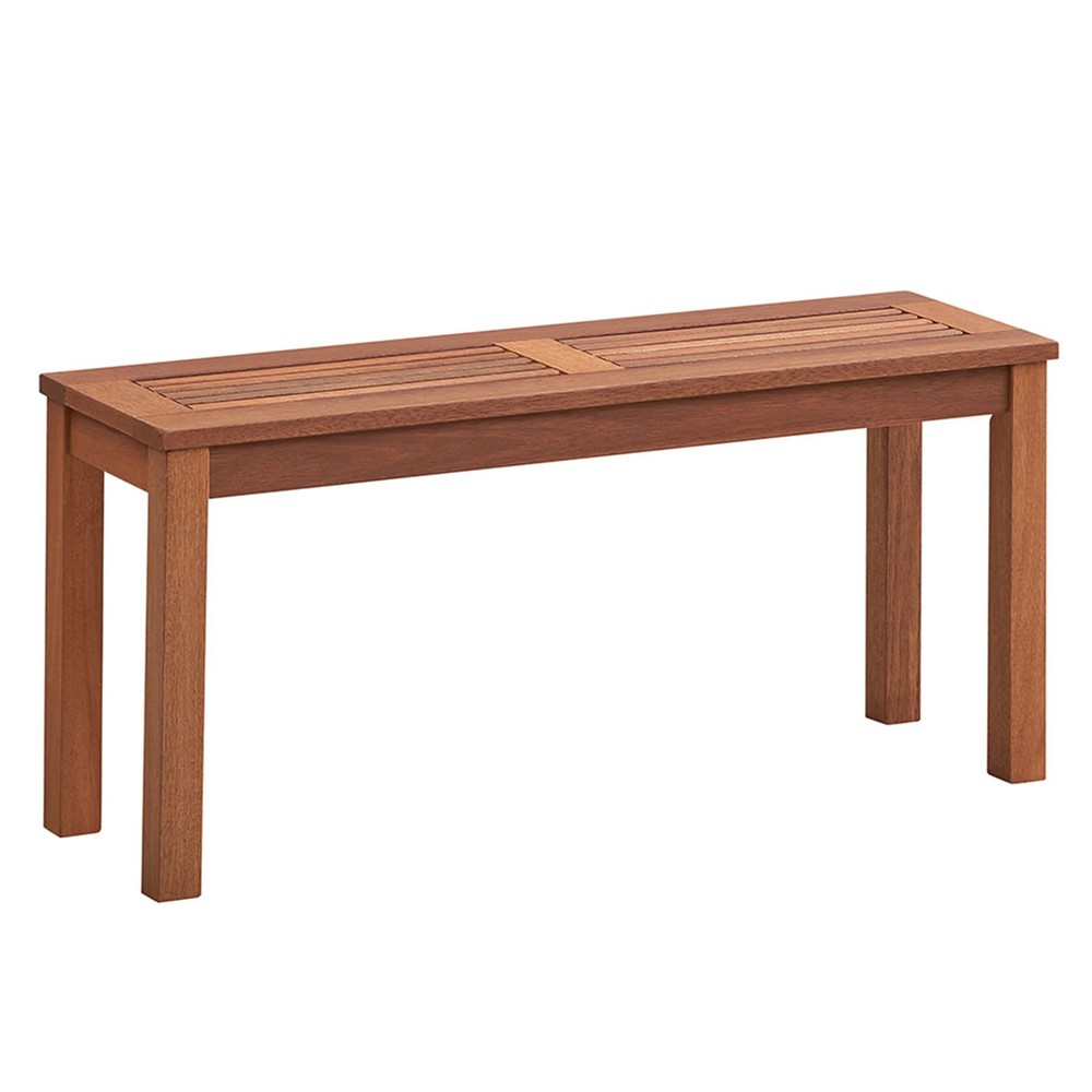2 PCS Patio Backless Bench 2-Seater Outdoor Dining Bench Solid Wood Backyard