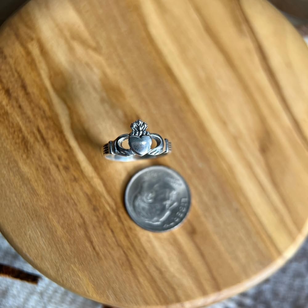 Handcrafted Sterling Silver Claddagh Ring – Traditional Irish Love, Loyalty &...