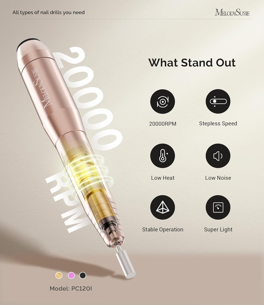 Lightweight Battery-Powered Nail File - Ultimate Portable Solution for Beginners