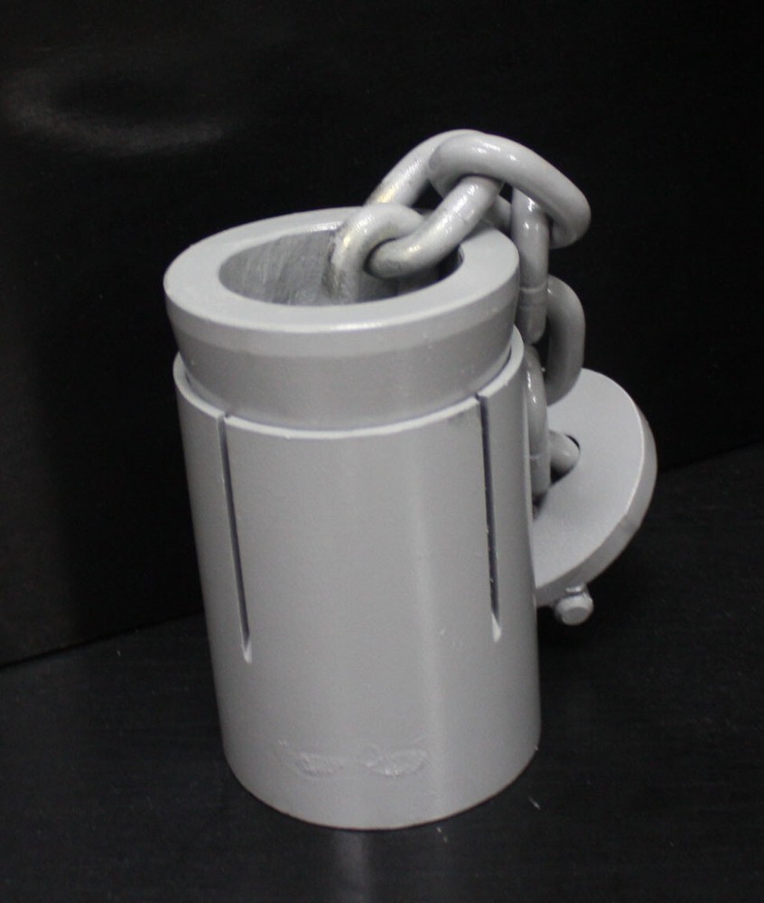 Auto Garage Floor Anchor Pots w/ 3/8" Chain For Frame Machines & Pulling Posts
