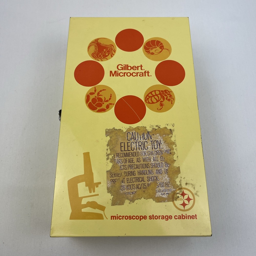 Gilbert Microcraft Vintage Microscope Slides w/ Storage Cabinet Science Collect