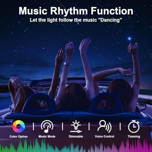 Interior Car LED Lights with Wireless APP/RF Remote Control, RGB 6 in 1