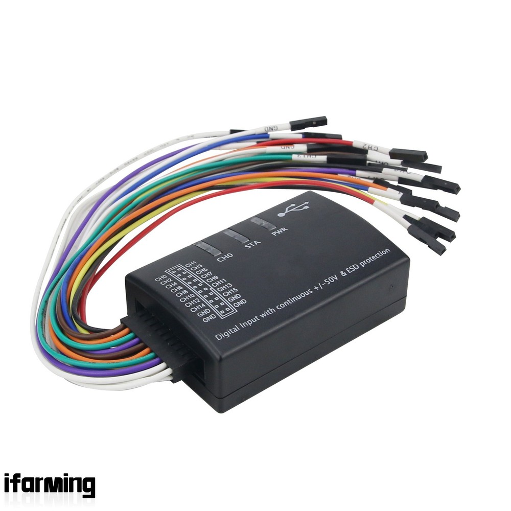 Mini 16 Logic Analyzer USB 100M Max Sample Rate 16CH Support 1.2.10 Software US