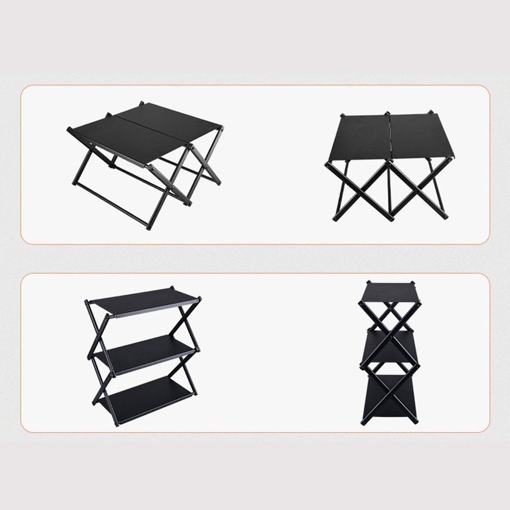 Portable Three Tier Rack for Efficient Use in Camping or Home Environments